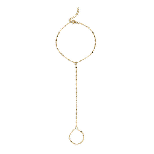 7.5" + 1" 18 Karat Gold PVD Stainless Steel Coffee Hand Chain