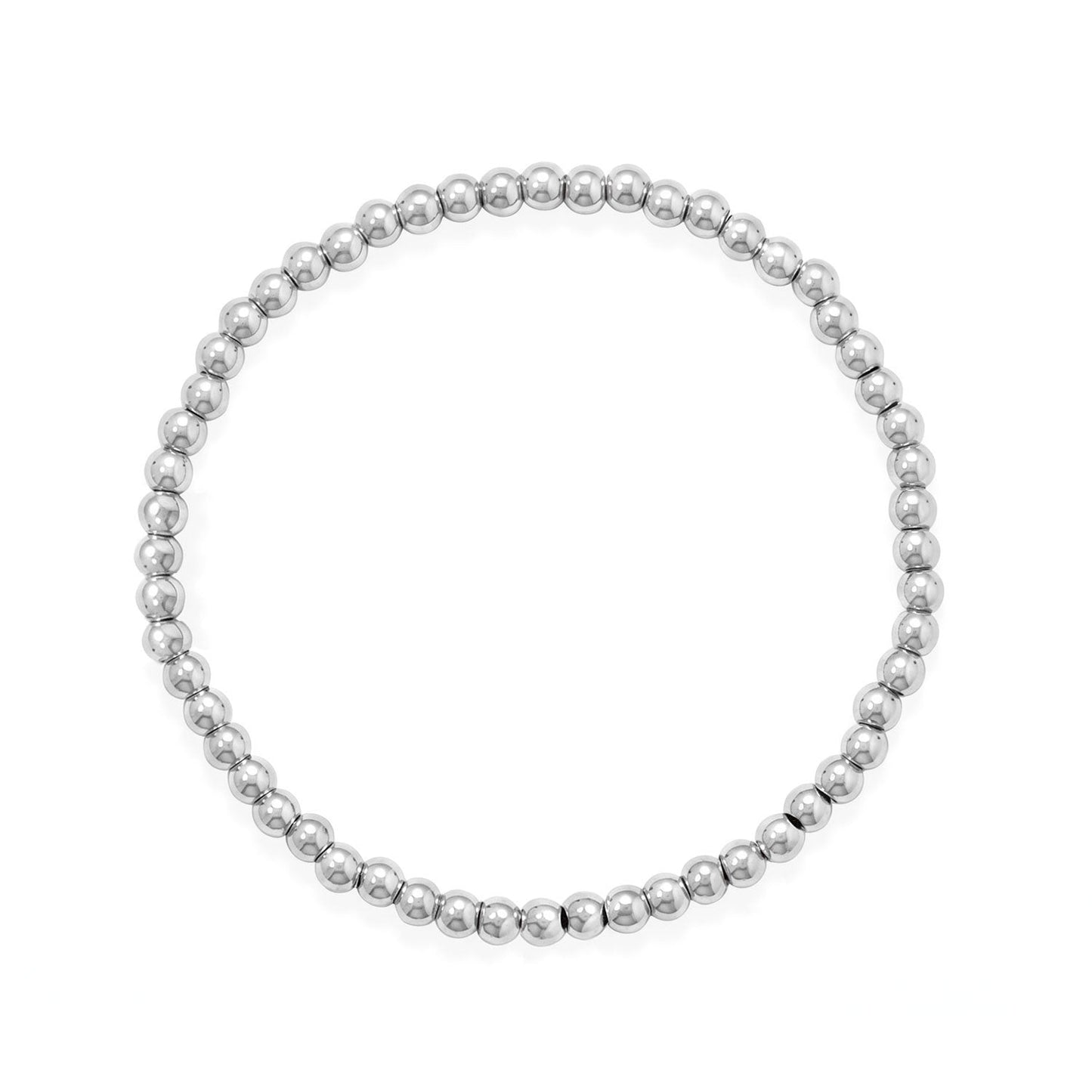 7.5" 4mm Stainless Steel Bead Stretch Bracelet