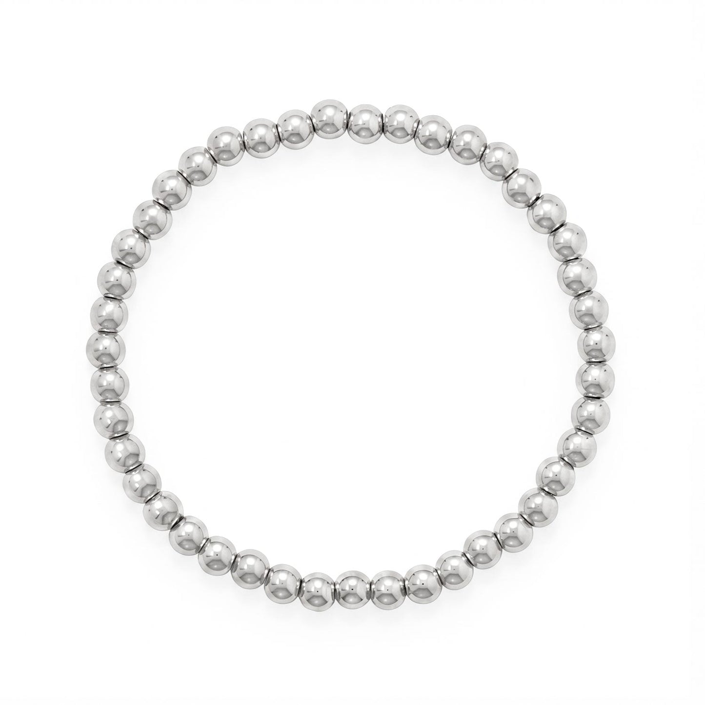 7.5" 5mm Stainless Steel Bead Stretch Bracelet