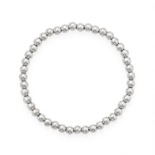 7.5" 5mm Stainless Steel Bead Stretch Bracelet