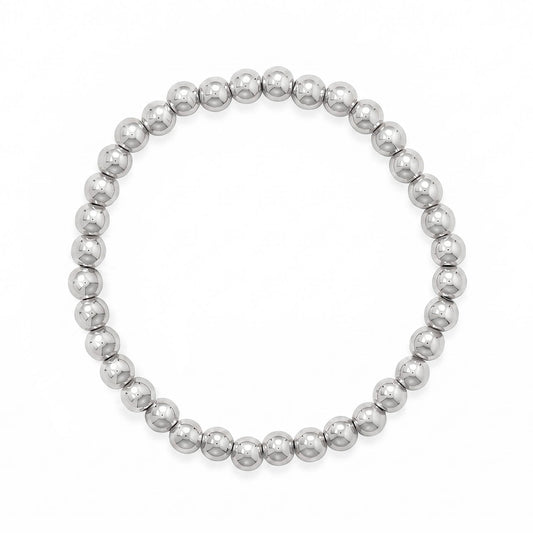 7.5" 6mm Stainless Steel Bead Stretch Bracelet
