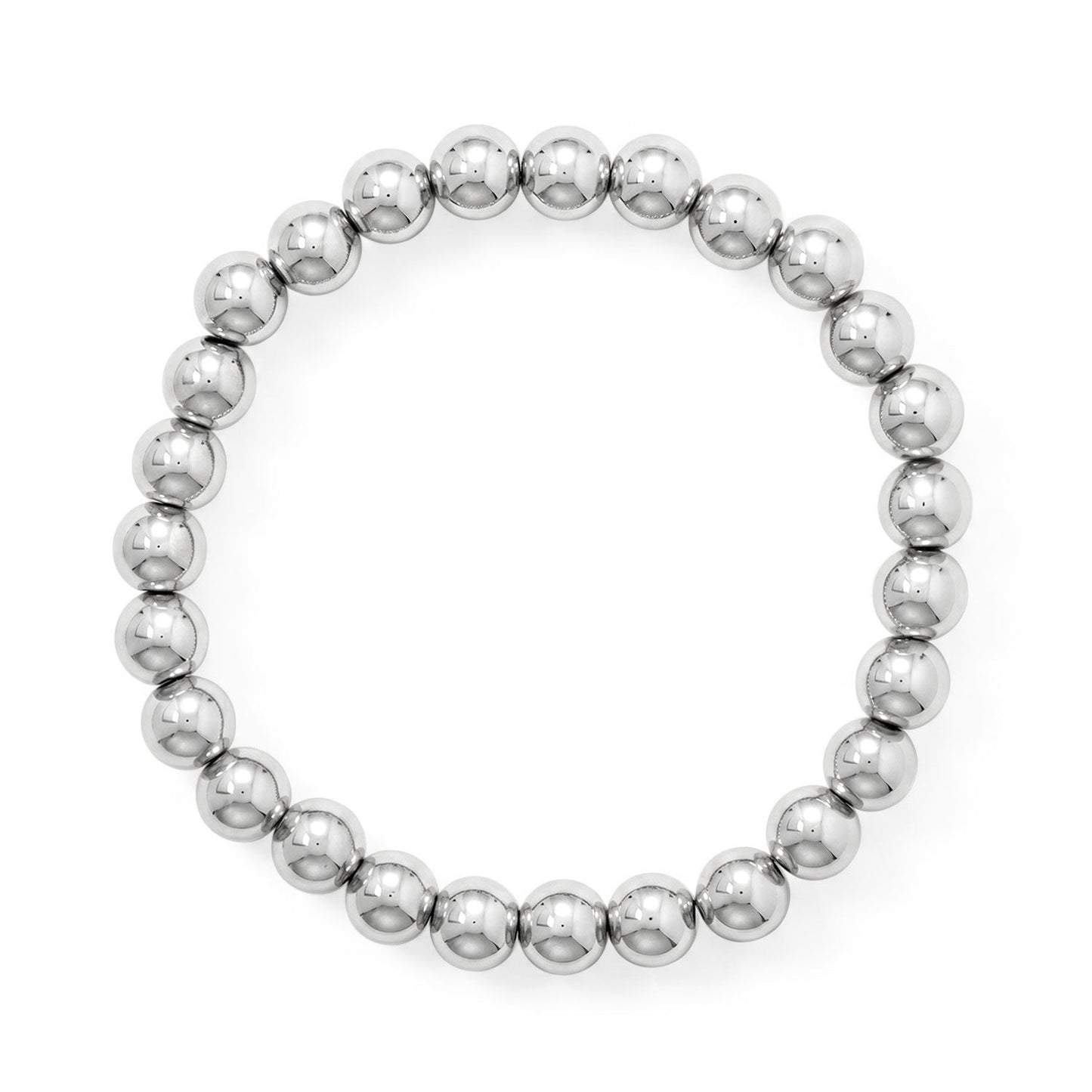 8" 8mm Stainless Steel Bead Stretch Bracelet