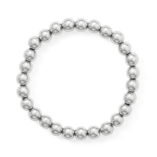 8" 8mm Stainless Steel Bead Stretch Bracelet