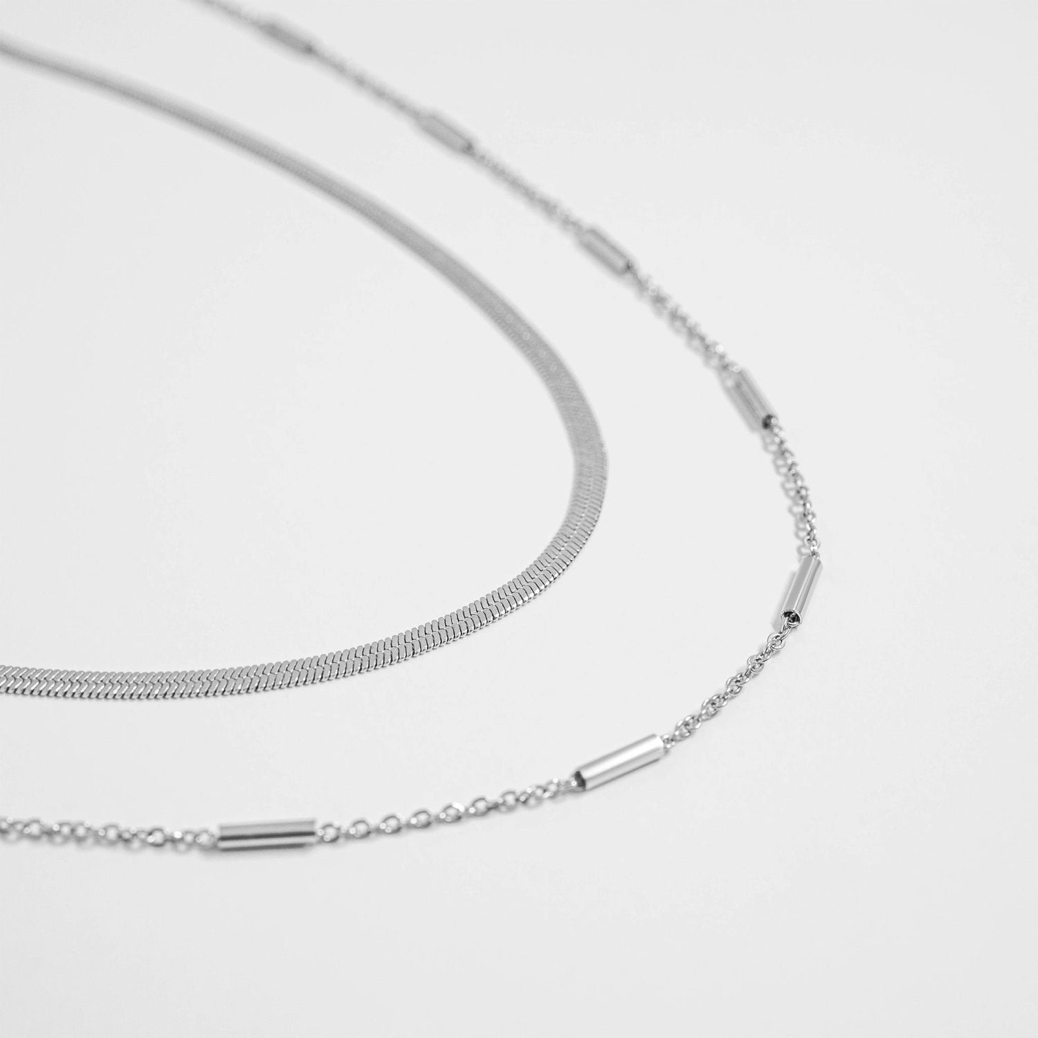 Stainless Steel 3mm Herringbone Necklace