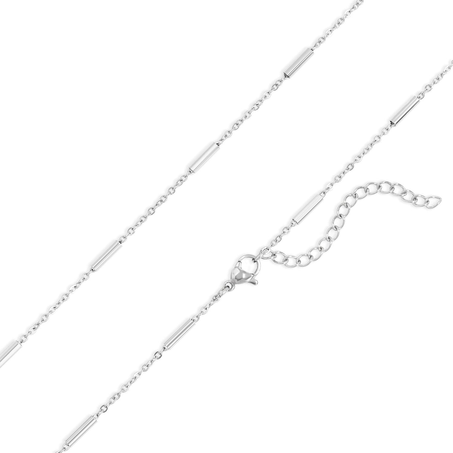 16" + 2" Stainless Steel Satellite Bar Necklace