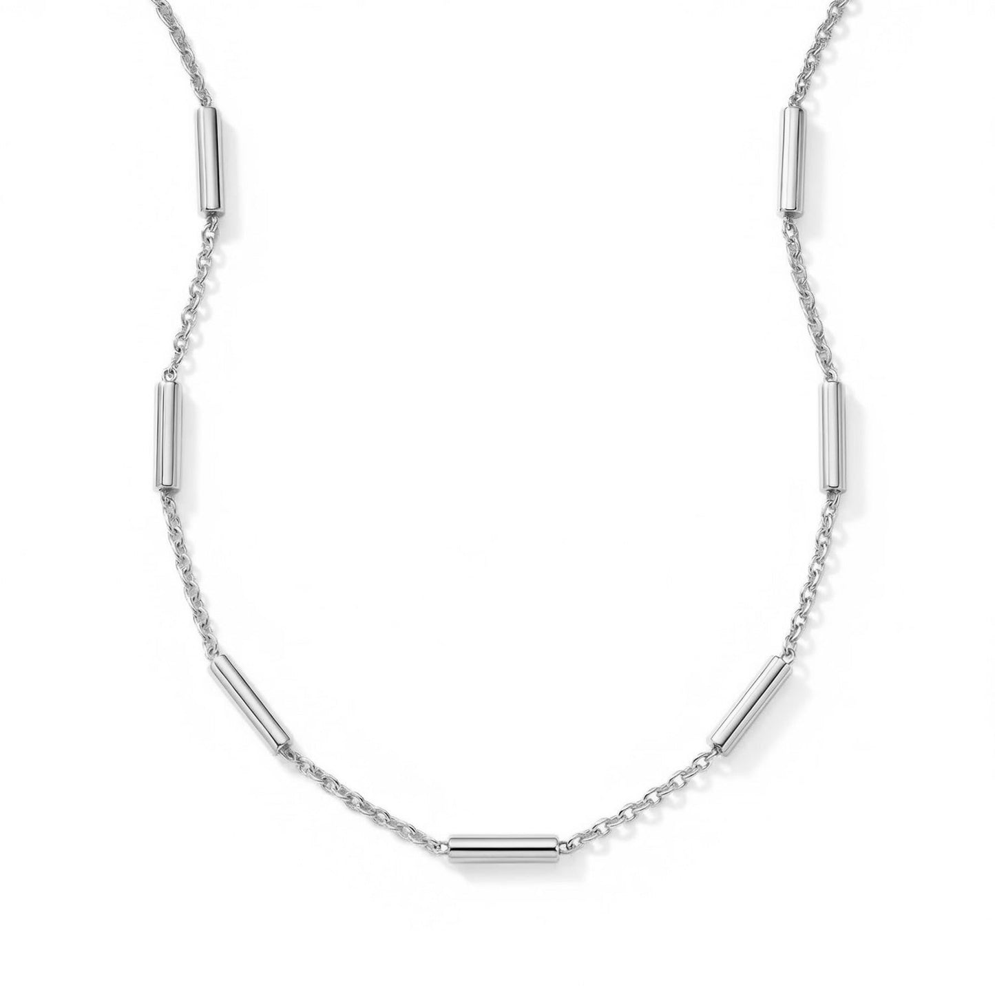 16" + 2" Stainless Steel Satellite Bar Necklace