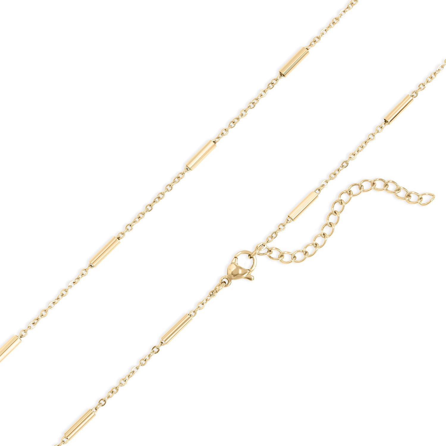 16" + 2" 18 Karat Gold PVD Stainless Steel Satellite Bar Necklace
