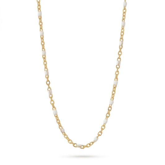 16" + 2" 18 Karat Gold PVD Stainless Steel White Confetti Satellite Necklace