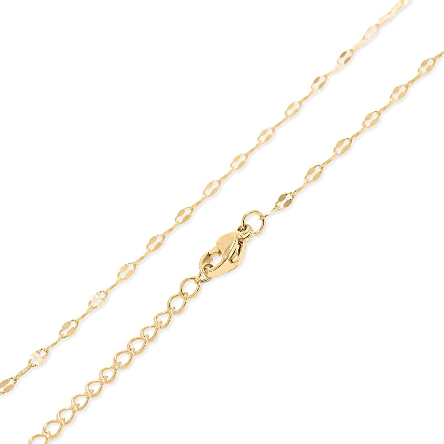 15" 18 Karat Gold PVD Stainless Steel Coffee Chain Y-Drop Necklace
