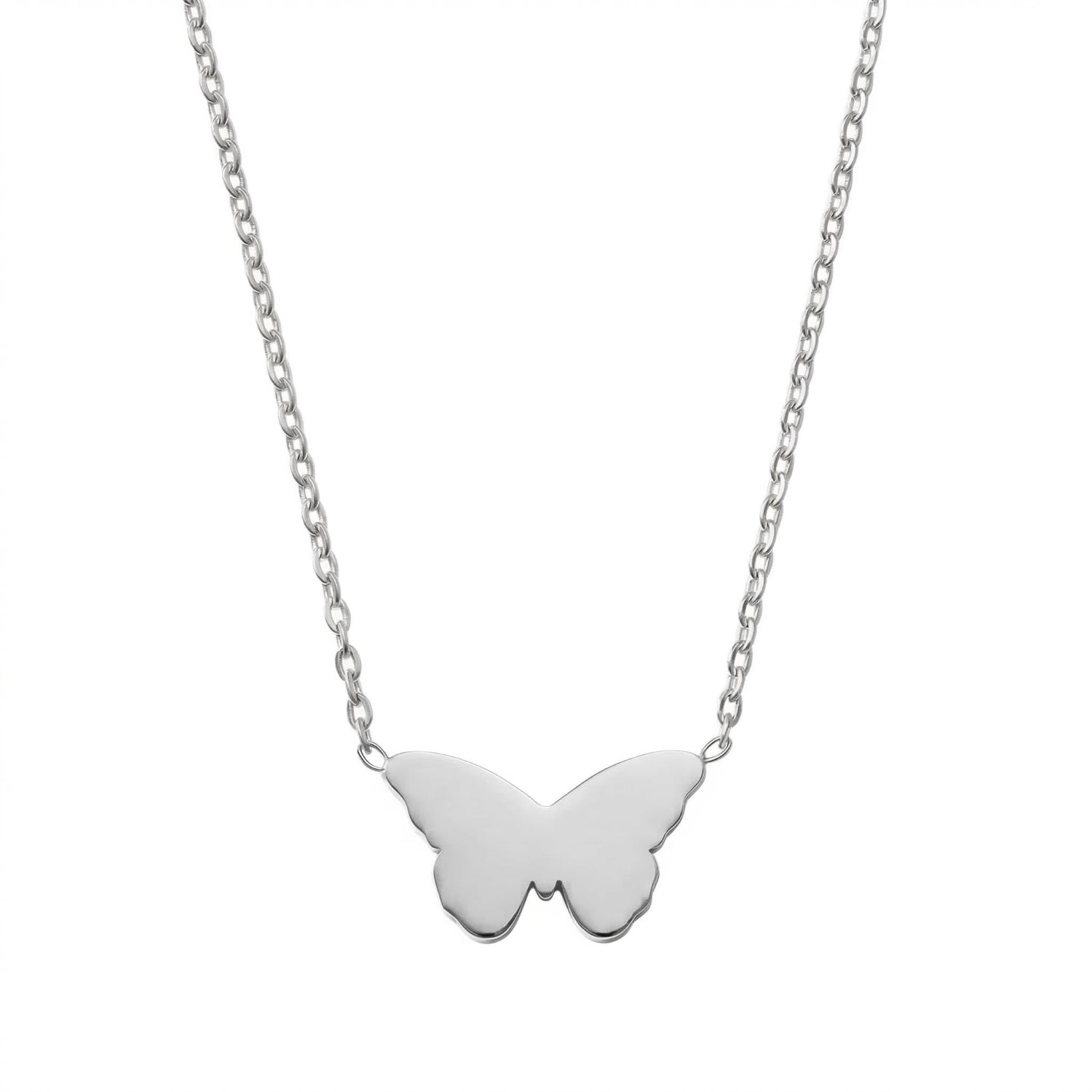 18" + 2" Stainless Steel Butterfly Necklace