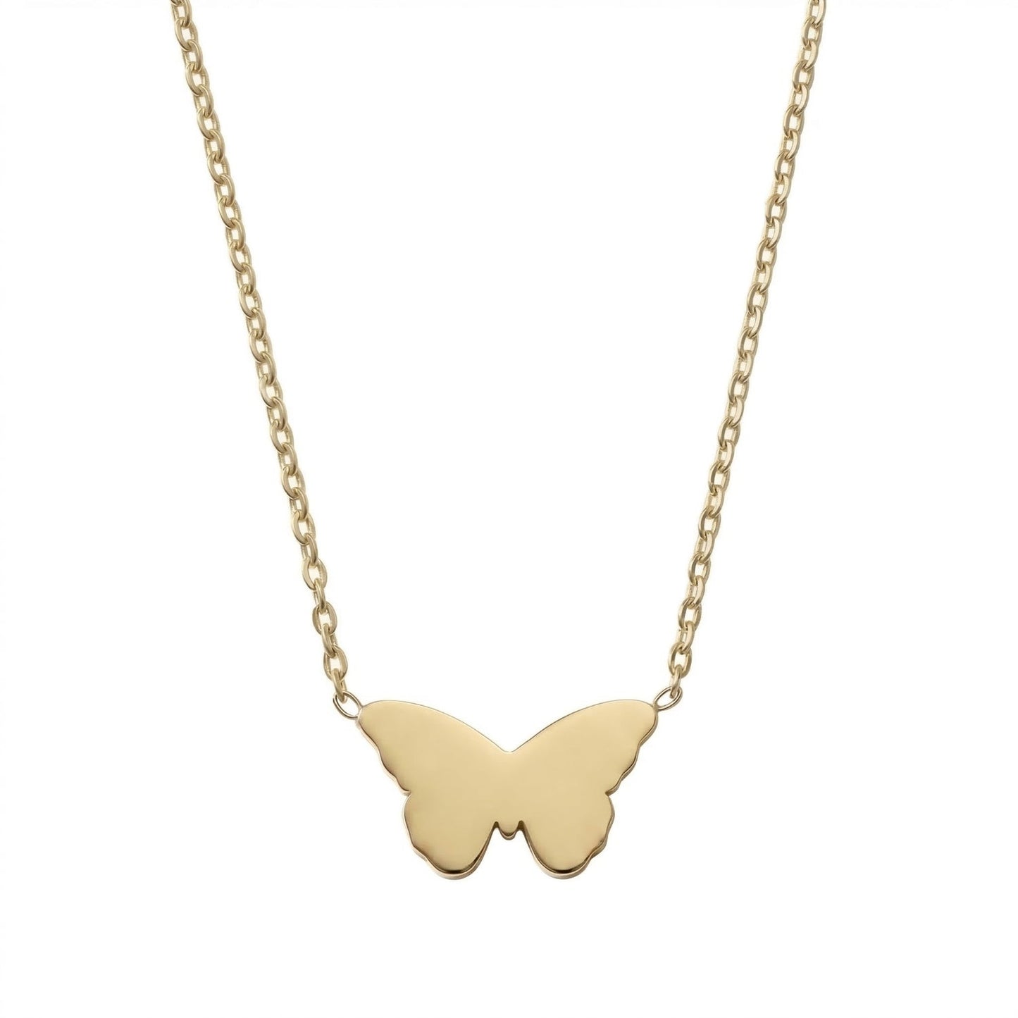 18" + 2" 18 Karat Gold PVD Stainless Steel Butterfly Necklace