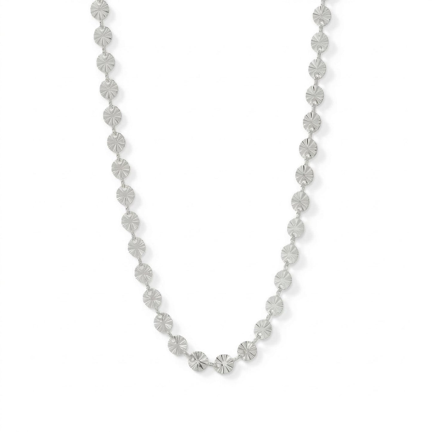 16" + 2" Stainless Steel Sunburst Necklace