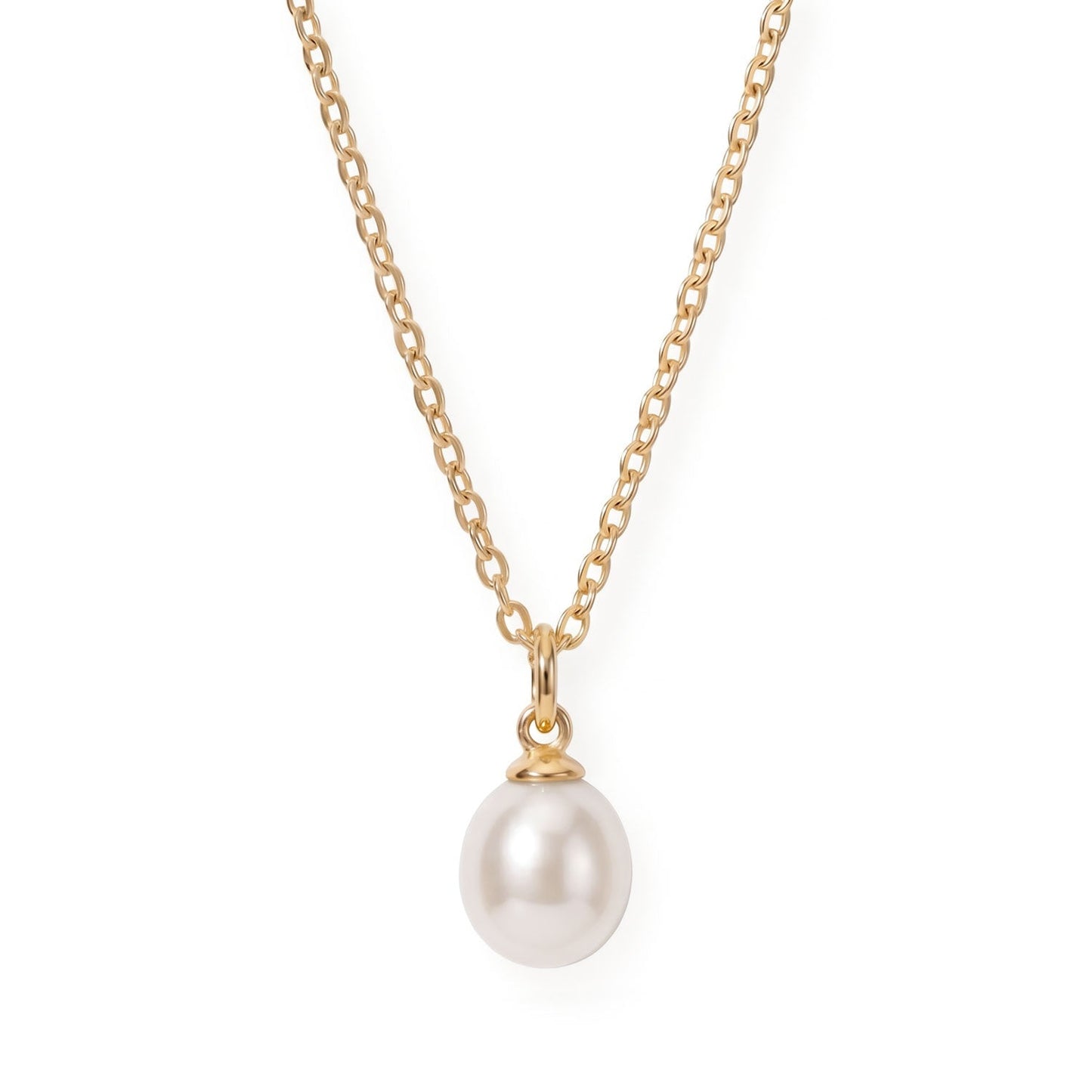16" 18 Karat Gold PVD Stainless Steel Cultured Freshwater Pearl Drop Necklace
