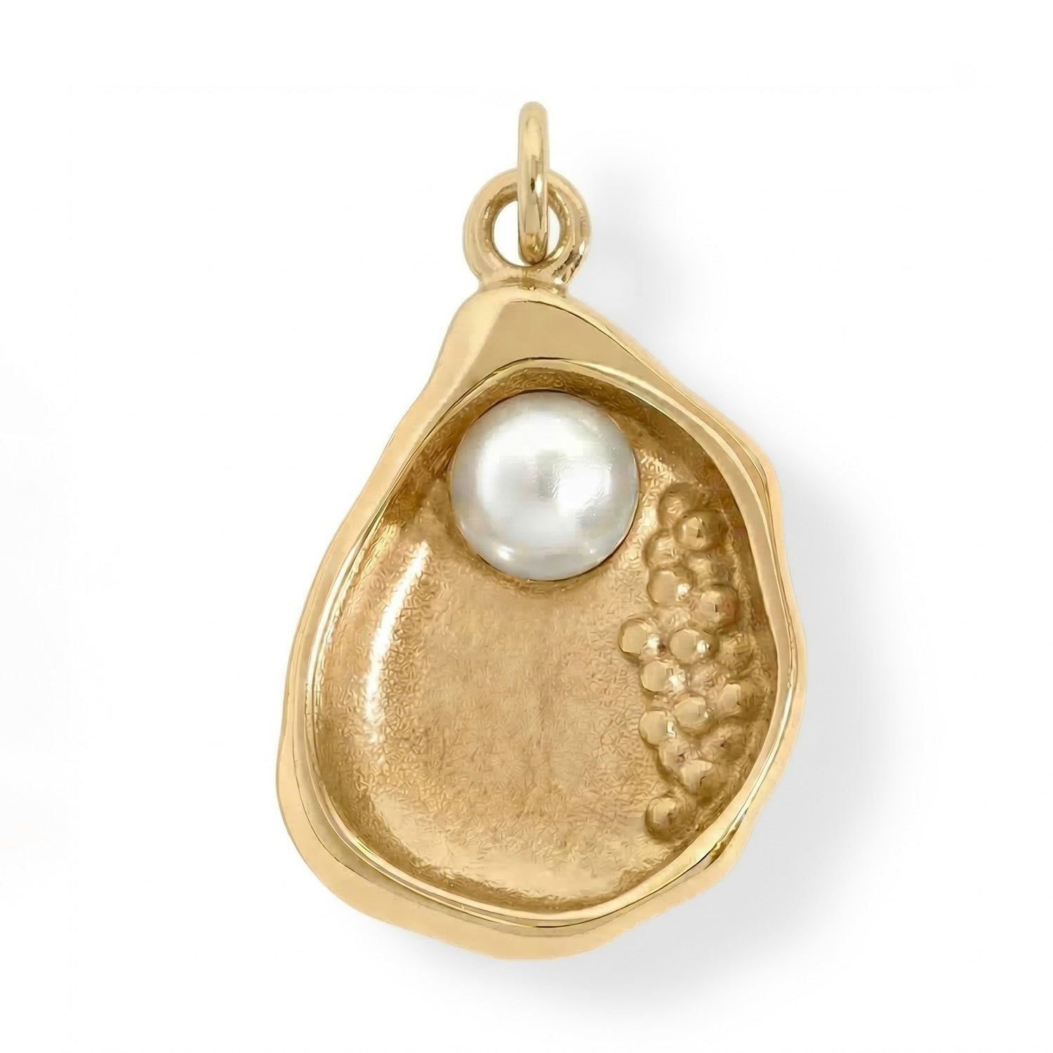 18 Karat Gold PVD Imitation Pearl and Shell 3D Charm