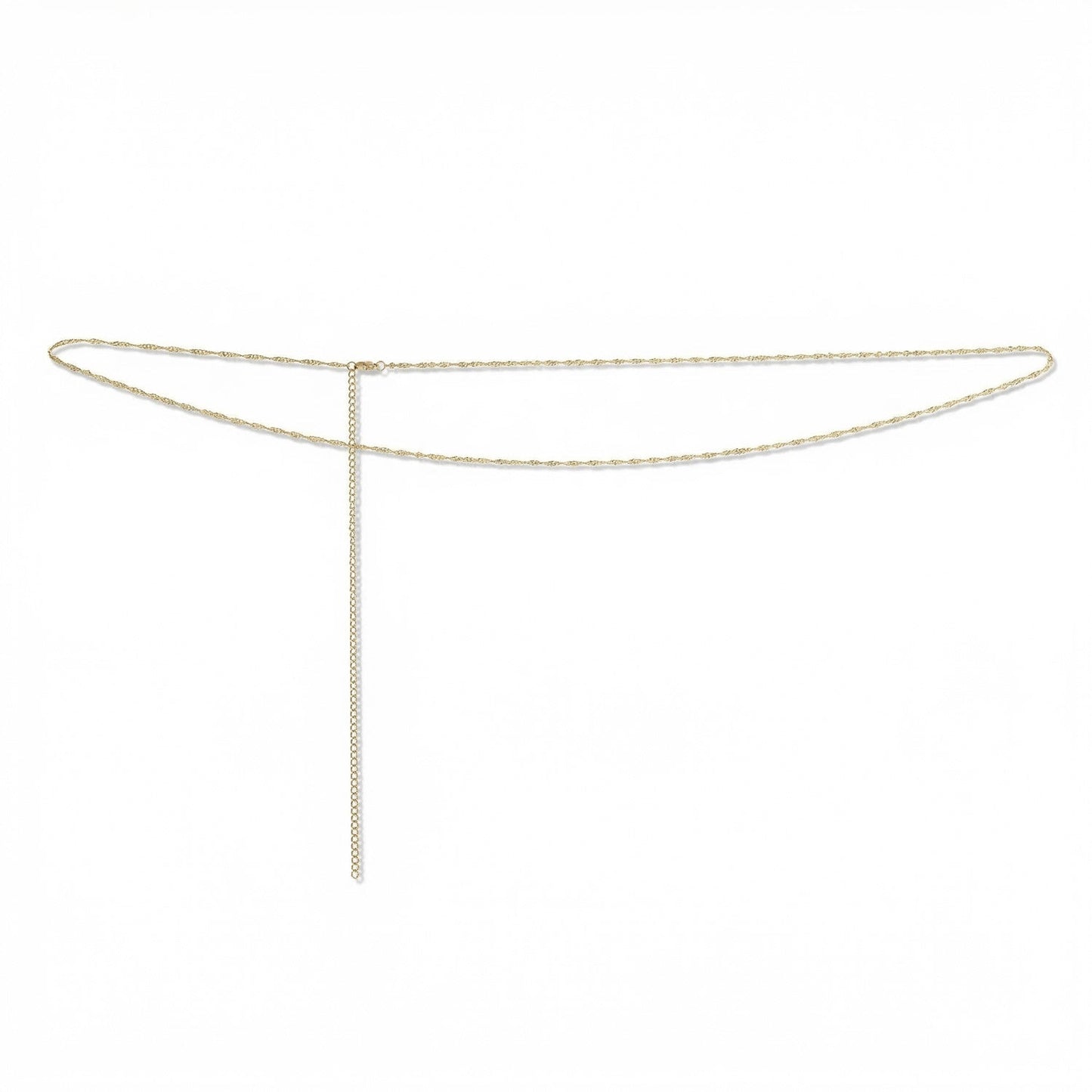 31" + 4" 18 Karat Gold PVD Stainless Steel Singapore Waist Chain
