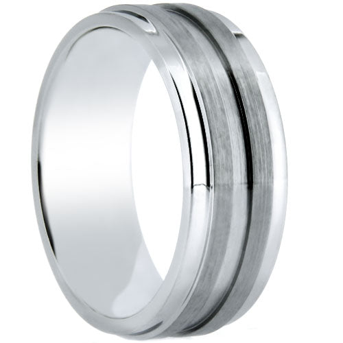 Handcrafted Cobalt Blue Men's Wedding Band - WRCB0450