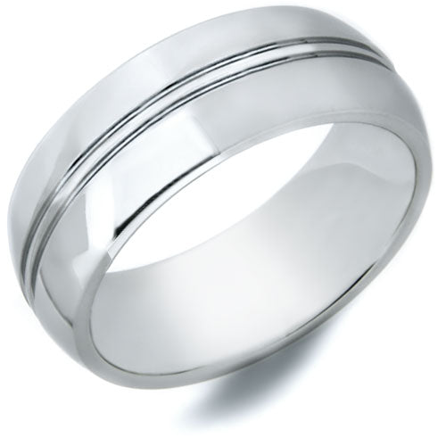 Handcrafted Cobalt Blue Men's Wedding Band - WRCB3450