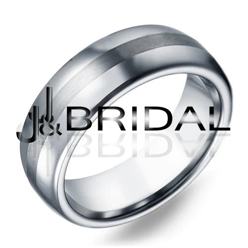 WILD GIRAFFE Cobalt Chrome Wedding Band with Matte Finish Center