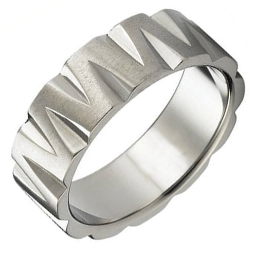 Premium Brushed Titanium Comfort Fit Wedding Band - WRT9012