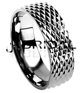 WILD GIRAFFE Handcrafted Titanium Wedding Band with Detailed Scale Texture