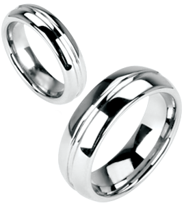 Polished Tungsten Carbide Wedding Band - WRTG9521