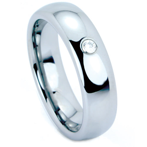 Polished Tungsten Carbide Wedding Band - WRTG9535