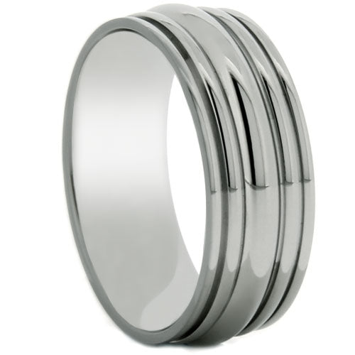 Premium Brushed Titanium Comfort Fit Wedding Band - WTM5522