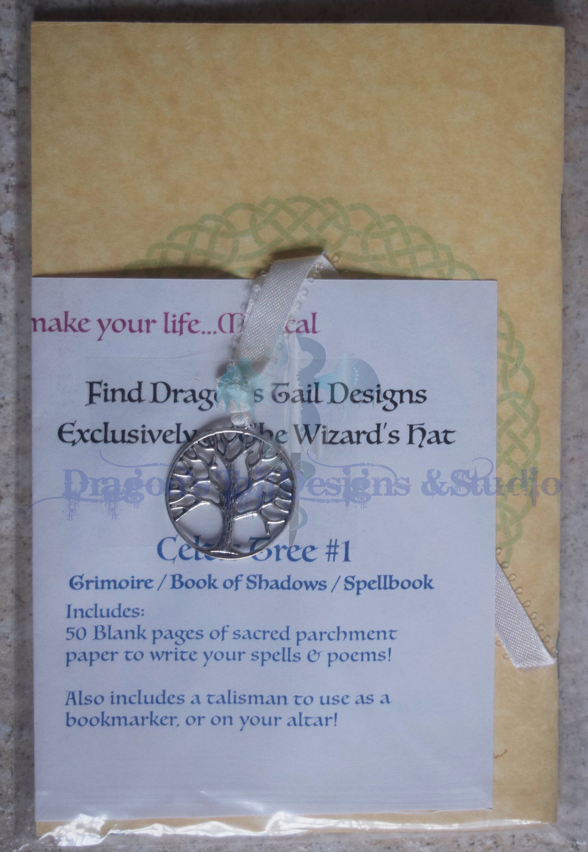 Celtic Tree #2 Grimoire: Handcrafted 50 page Book of Shadows and Parchment Spellbook