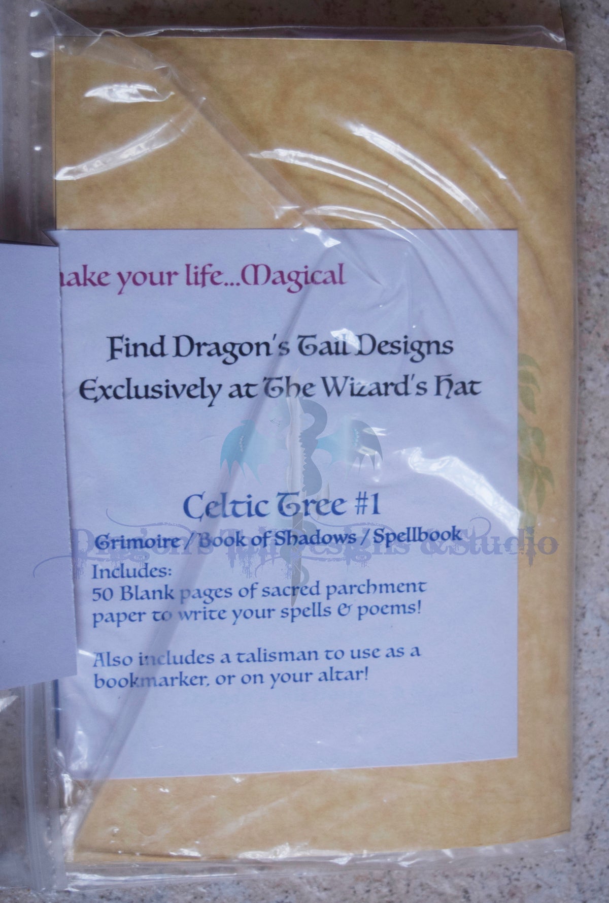 Celtic Tree #1 Grimoire: Handcrafted 50 page Book of Shadows and Parchment Spellbook