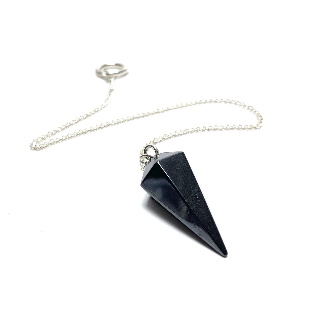 Natural Hematite 6-Sided Dowsing Pendulum with Ball Tip
