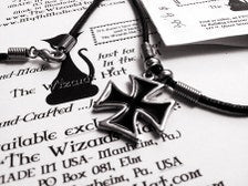 18" Templars Cross necklace, Red Baron Cross/ Biker necklace, a lacquered or glazed black Cross - Closeout