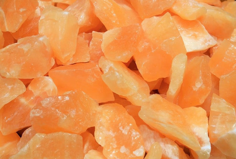 Natural Raw Orange Calcite Crystal Specimen - Untumbled Healing Stone
