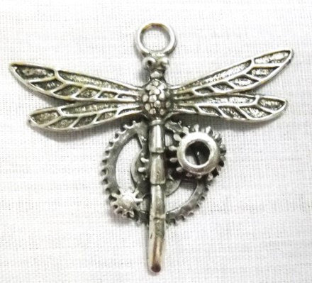 Handcrafted Pewter Steampunk Dragonfly Pendant Necklace